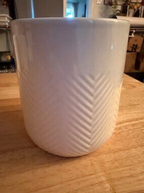 Glossy White Ceramic Plant Pot, Medium Flower Pot, Floral Vase